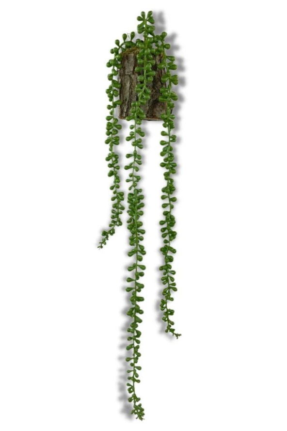 Nettenevime Yapay Çiçek Kütük Saksıda Sarkan String 3 Dallı 55cm Sarkan Çiçek ürün görseli 1