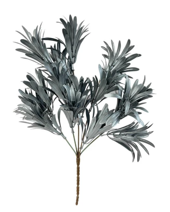 Nettenevime Yapay Çiçek Gümüş Renk Podocarpus Demeti 5 dal Garnitür Aradal Dekoratif Yapay Bitki ürün görseli 1
