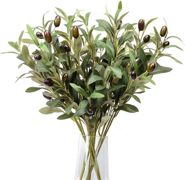 Nettenevime 4lü Set Yapay Zeytin Dalı 45cm 4 Meyveli Yapay Çiçek ürün görseli 1