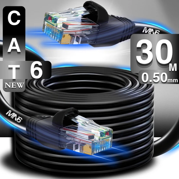 MN6 M106 30 Metre Internet Kablosu/utp 0.50mm Cat6 Iki Kat Korumalı/iç Dış Mekan/30 M Ethernet Kablosu ürün görseli 1