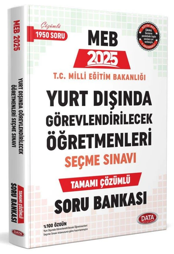 2025 Yurt Dışında Görevlendirilecek Öğretmenleri Seçme Sınavı Tamamı Çözümlü Soru Bankası Data ürün görseli 1