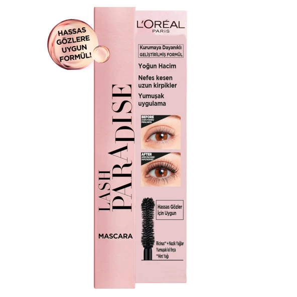 L'Oréal Paris Paradise Siyah Maskara - Resim 4