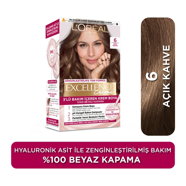L’Oréal Paris Excellence Creme 6 Açık Kahve Saç Boyası ürün görseli 1