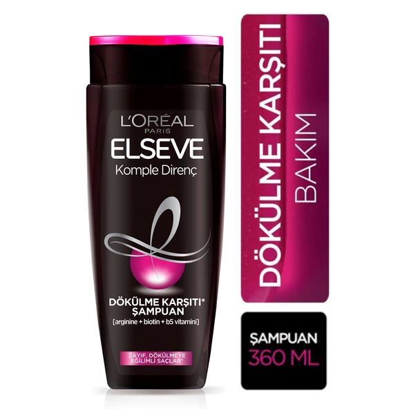 L'Oréal Paris Elseve Arginine Direnç X3 Dökülme Karşıtı Şampuan 360 ml ürün görseli 1