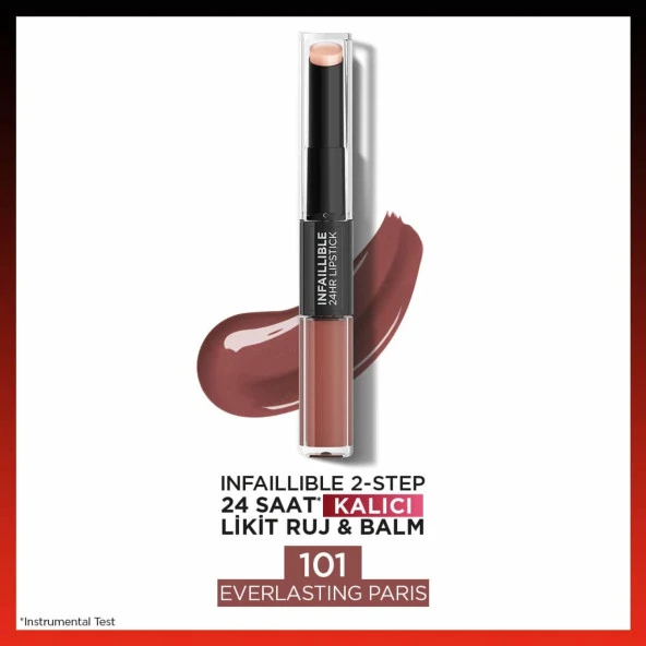L'oréal Paris Infaillible 2-Step 24 Saat Kalıcı Likit Ruj & Balm - 101 Everlasting Paris ürün görseli 1