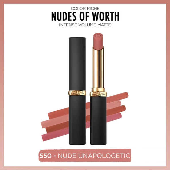 L'Oréal Paris Color Riche Intense Volume Matte Ruj -  550 Nude Unapologetic ürün görseli 1