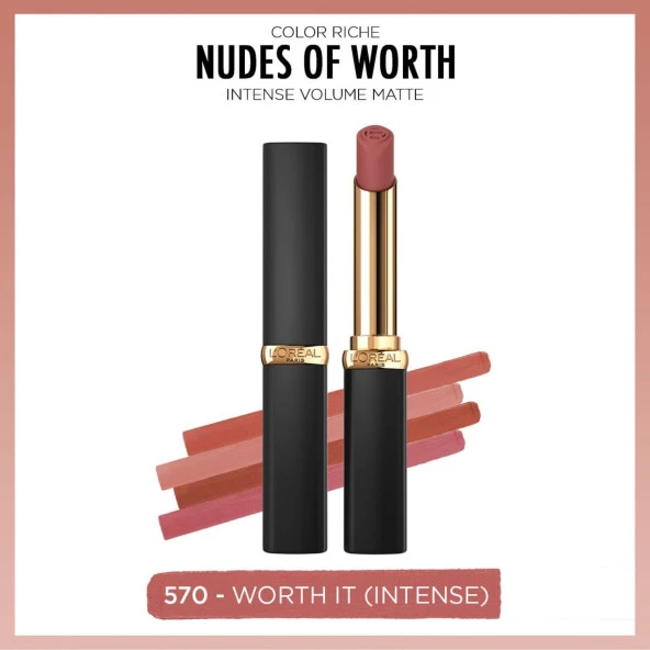L'Oréal Paris Color Riche Intense Volume Matte Ruj -  570 Worth It (Intense) ürün görseli 1