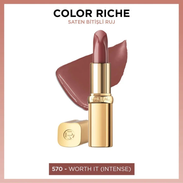 L'Oréal Paris Color Riche Saten Bitişli Ruj - 570 Worth It (Intense) ürün görseli 1