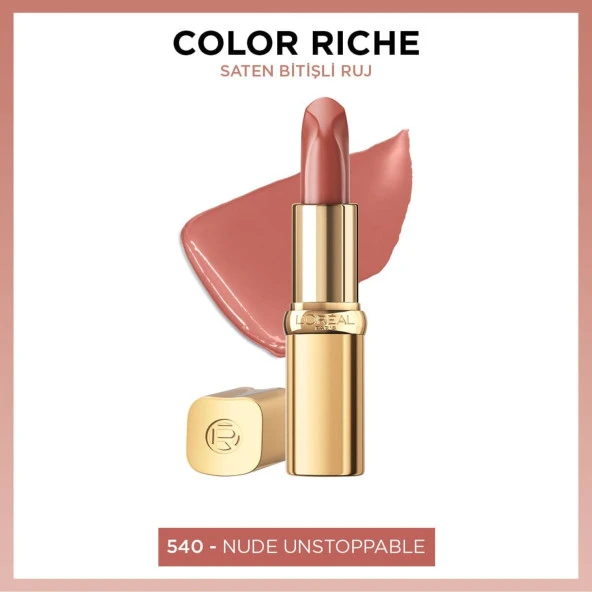 L'Oréal Paris Color Riche Saten Bitişli Ruj - 540 Nude Unstoppable ürün görseli 1
