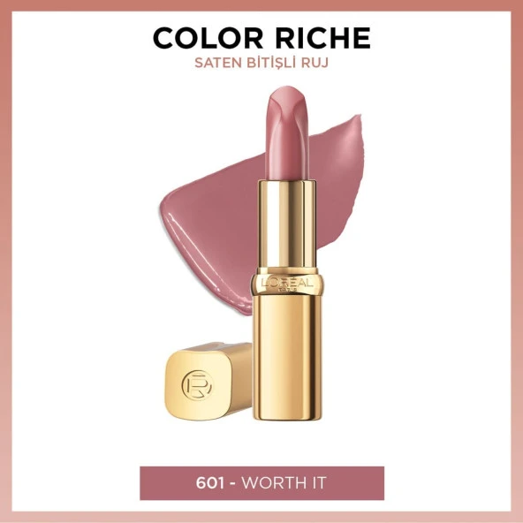 L'Oréal Paris Color Riche Saten Bitişli Ruj - 601 Worth It ürün görseli 1