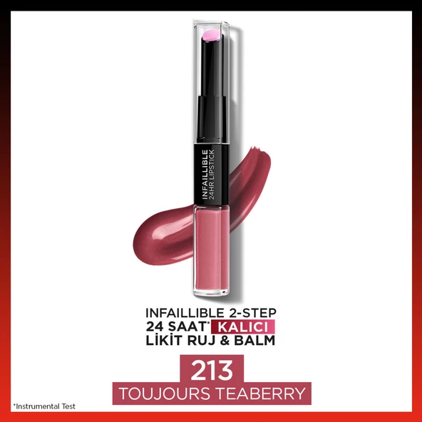 L'oréal Paris Infaillible 2-Step 24 Saat Kalıcı Likit Ruj & Balm - 213 Toujours Teaberry ürün görseli 1