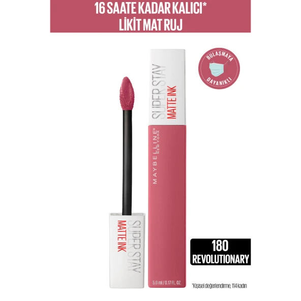 Maybelline New York Super Stay Matte Ink Likit Mat Ruj - 180 Revolutionary - Pembe ürün görseli 1