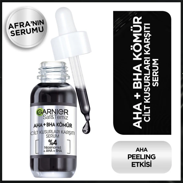 GARNIER AHA+BHA CİLT KUSURLARI KARŞITI SERUM %4 [NİASİNAMİD + PEELING ETKİLİ AHA+BHA] 30ML ürün görseli 1