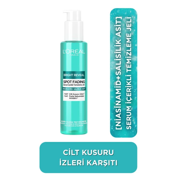 L'Oréal Paris Bright Reveal Cilt Kusuru İzi Karşıtı, Serum İçerikli Temizleme Jeli Niasinamid+Salisilik Asit 150ml ürün görseli 1