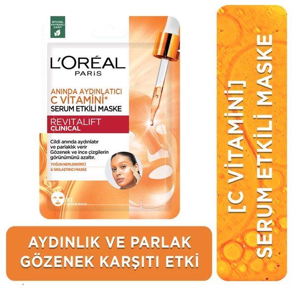L'Oréal Paris Revitalift Clinical Anında Aydınlatıcı C Vitamini Serum Etkili Maske ürün görseli 1