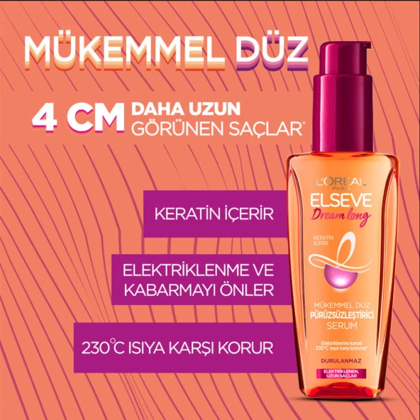 L'oréal Paris Elseve Dream Long Mükemmel Düz Pürüzsüzleştirici Serum ürün görseli 1