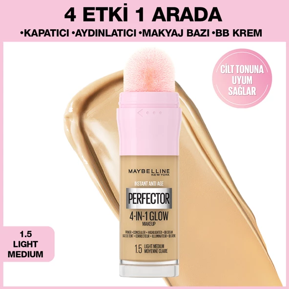 Instant Perfector Glow 4 Etki 1 Arada Fondöten- 1.5 Light Medium ürün görseli 1