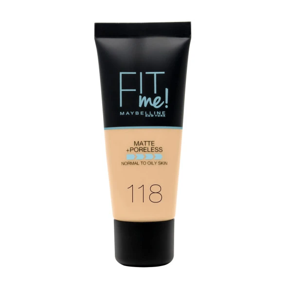 Maybelline New York Fit Me Matte+Poreless Fondöten - 118 Nude ürün görseli 1