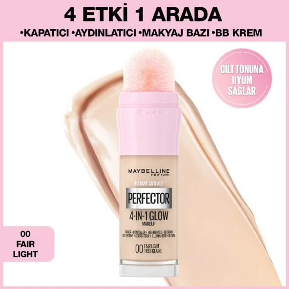 Maybelline New York Instant Perfector Glow 4 Etki 1 Arada Fondöten- 00 Fair Light ürün görseli 1