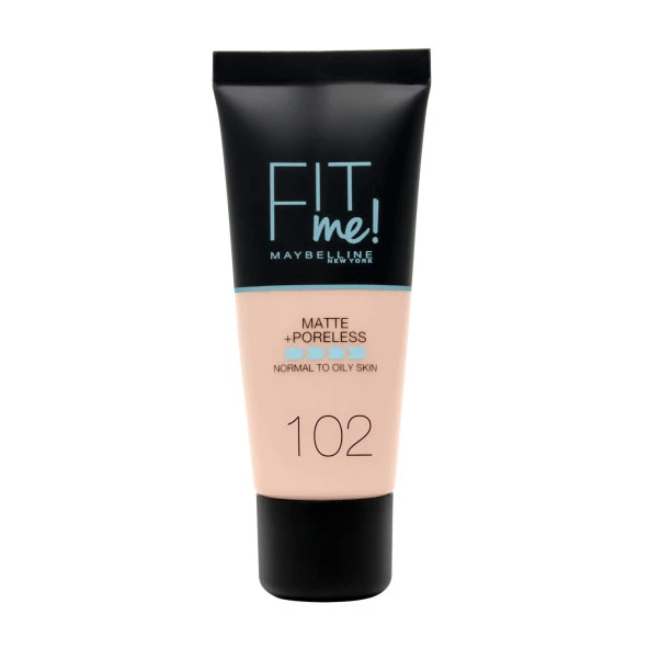 Maybelline New York Fit Me Matte+Poreless Fondöten - 102 Fair Ivory ürün görseli 1