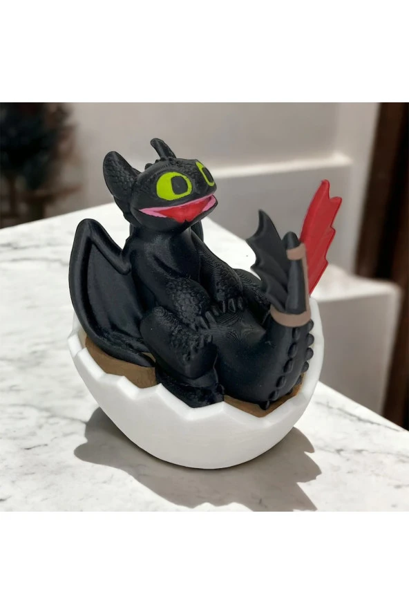 3D Ejderhanı Nasıl Eğitirsin-Dişsiz Masa Süsü Figür 12CM ürün görseli 1