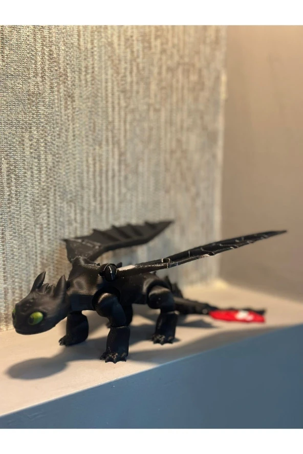 Dişsiz (toothless) Ejderhanı Nasıl Eğitirsin Hareketli Figürü - 20 Cm ( 1 Adet ) ( Siyah ) ürün görseli 1