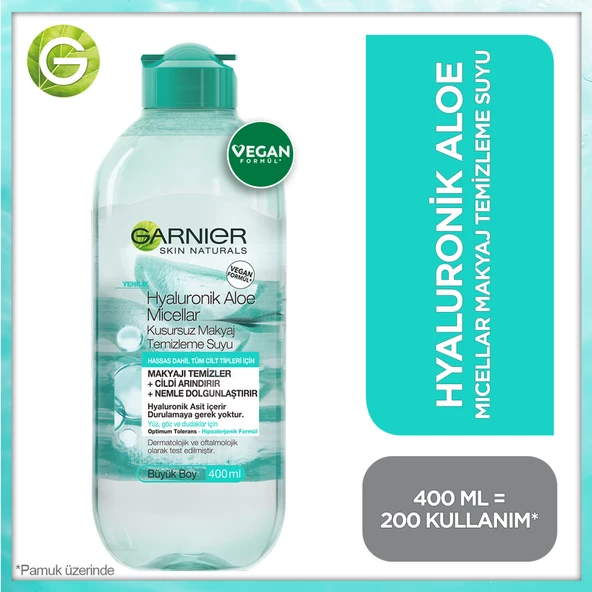 Garnier Micellar Hyaluronik Aloe Kusursuz Makyaj Temizleme Suyu 400ML ürün görseli 1