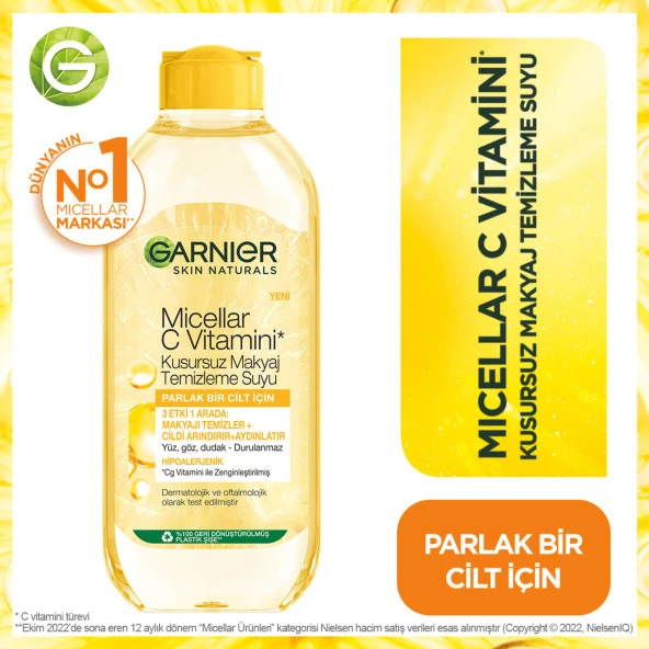 Garnier Micellar C Vitamini Kusursuz Makyaj Temizleme Suyu 400Ml ürün görseli 1