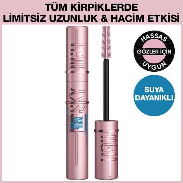 Maybelline New York Lash Sensational Sky High Suya Dayanıklı Waterproof Maskara ürün görseli 1
