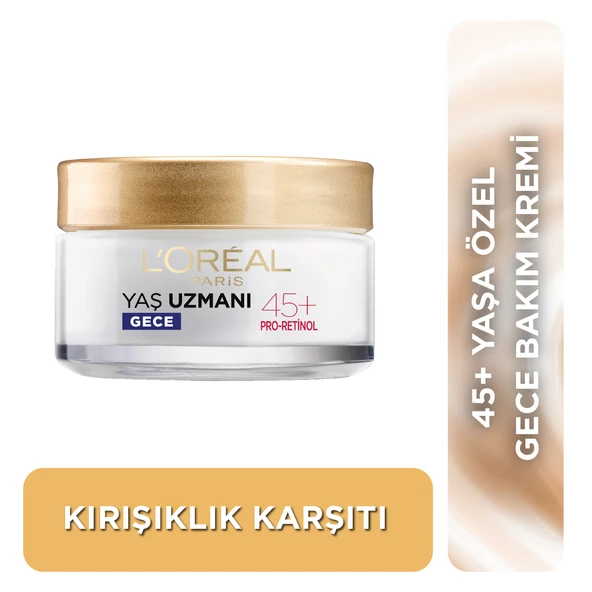 L'Oréal Paris Yaş Uzmanı 45+ Kırışıklık Karşıtı Sıkılaştırıcı Gece Kremi ürün görseli 1