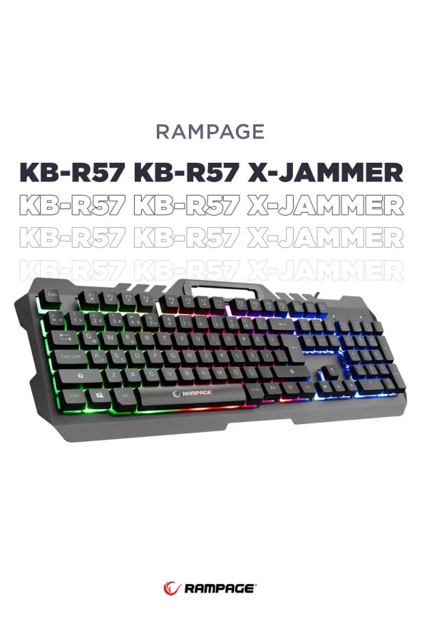 Rampage Kb-R57 X-jammer Gökkuşağı Aydınlatmalı Usb Tam Türkçe Gaming Oyuncu Klavyesi ürün görseli 1