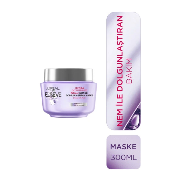 L'Oréal Paris Elseve Hydra [Hyaluronic] 72 Saat Nem ile Dolgunlaştıran Maske 300ml ürün görseli 1
