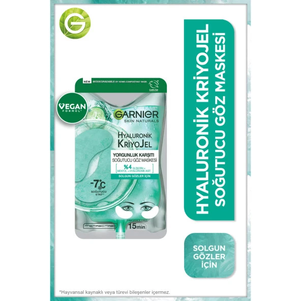 Garnier Hyaluronik Kriyojel Yorgunluk Karşıtı Soğutucu Göz Maskesi ürün görseli 1