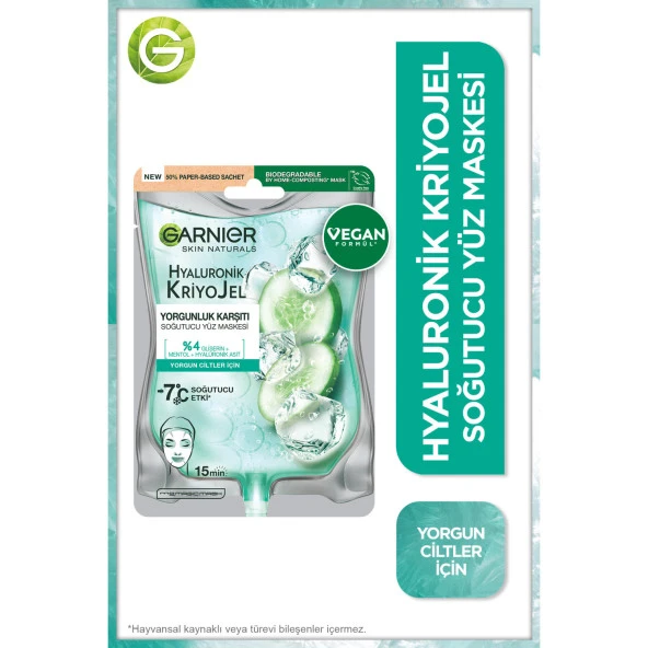 Garnier Hyaluronik Kriyojel Yorgunluk Karşıtı Soğutucu Yüz Maskesi ürün görseli 1