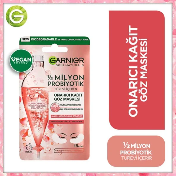 Garnier 1/2 Milyon Probiyotik Türevi İçeren Onarıcı Kağıt Göz Maskesi ürün görseli 1