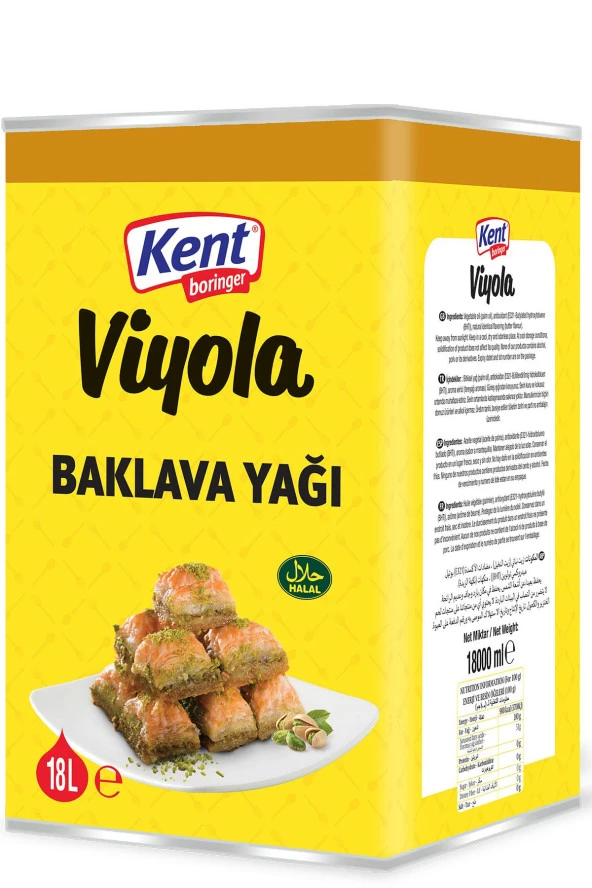 Kent Boringer Viyona Sade Baklava Yağı Teneke 18 LT ürün görseli 1