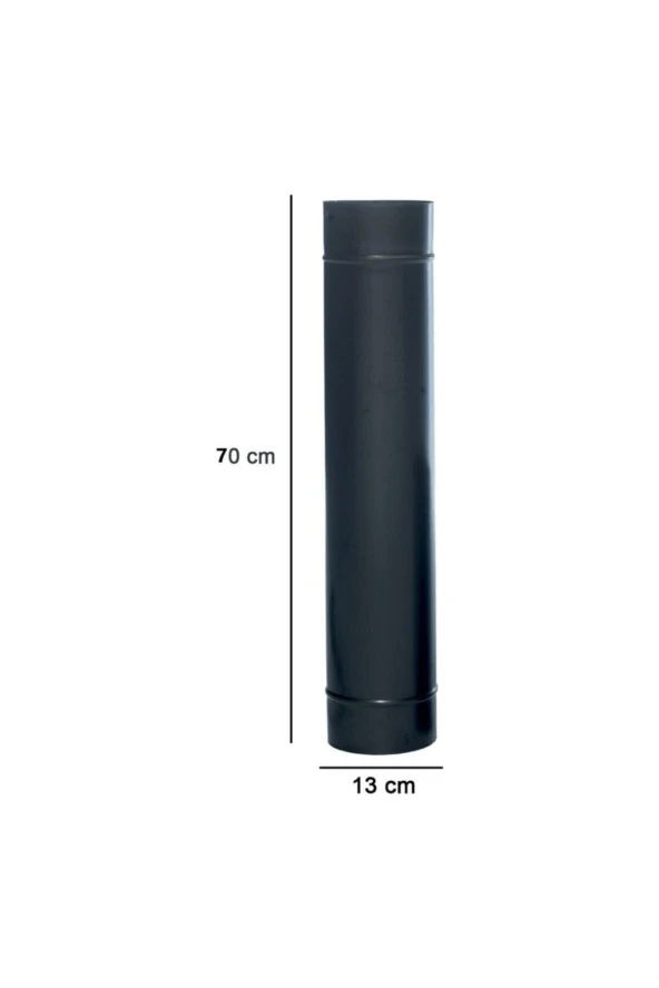 70 Cm Siyah Mat Emaye Soba Baca Borusu (şömine Için Uygun) ürün görseli 1