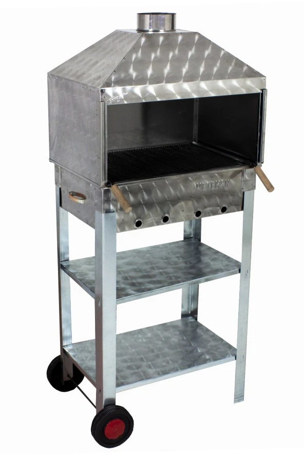 Mth-22 Davlumbazlı Kapaklı Bacalı Maltız Izgaralı Mangal (2 Tekerlekli) ürün görseli 1