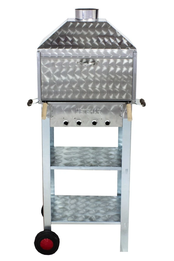 Mth-81 Davlumbazlı Bacalı Maltız Izgaralı Mangal (2 Tekerlekli) ürün görseli 1