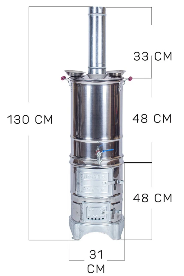 Battal Boy 40 Litre 3 Demlikli Semaver Mth-541 ürün görseli 1