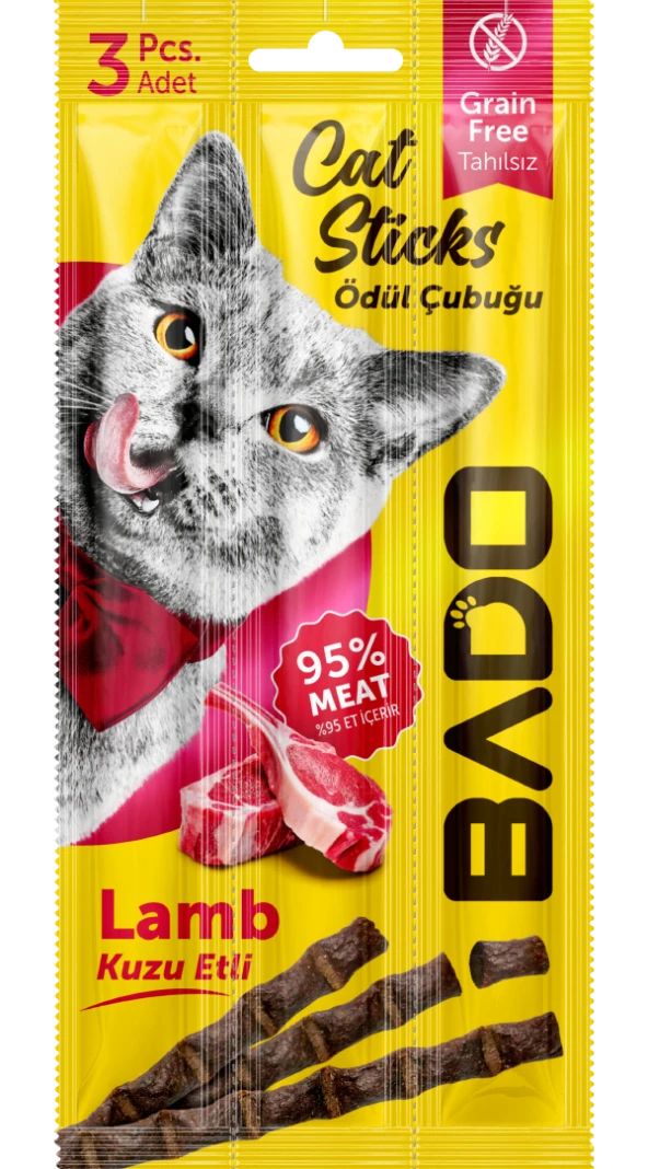 Bado Kedi Ödül Çubuğu Kuzu Etli 3x5gr ürün görseli 1