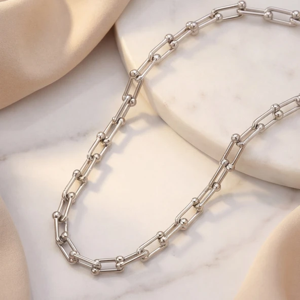 Çelik Zincir Kolye 316L Tiffany Model 5 MM ZN-309 ürün görseli 1