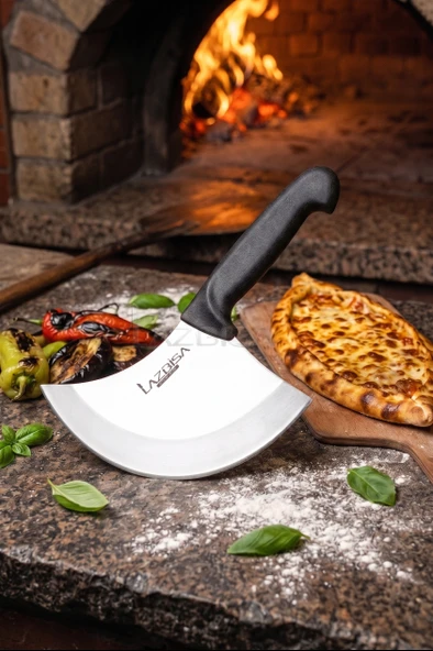 Silver Serisi Mutfak Bıçağı Hilal Börek Pizza Bıçağı Pide Salata Mutfak Bıçak Siyah Sap ( Mft-243 ) ürün görseli 1