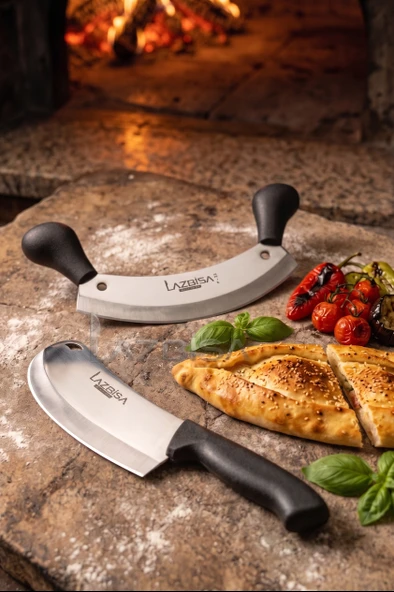 Lazbisa İncisive Serisi Mutfak Bıçak Börek Bıçağı Pizza Pide Bıçağı Kıyma Bıçağı 2 Li Set ( Mft-758) ürün görseli 1