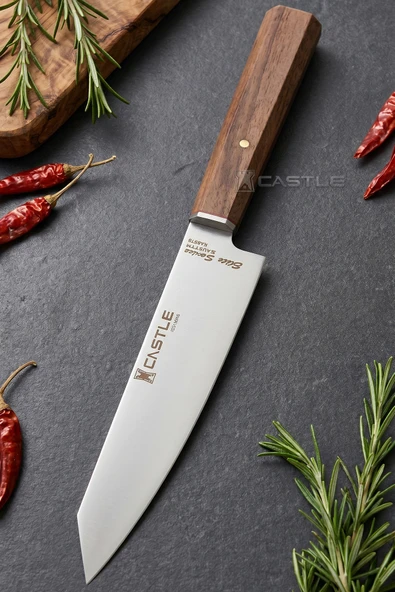 Elit Serisi Mini Kiritsuke Ceviz Sap Uzak Doğu Mutfak Şef Bıçağı Et Sebze Salata Şef Bıçak LRG-126 ürün görseli 1
