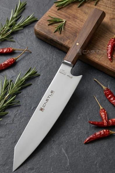 Elit Serisi Kiritsuke Ceviz Sap Uzak Doğu Mutfak Şef Bıçağı Et Ekmek Sebze Salata Şef Bıçak LZG-104 ürün görseli 1
