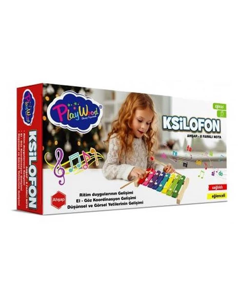 Playwood Ahşap Eğitici Ksilofon 8 Farklı Nota Ony405 ürün görseli 1