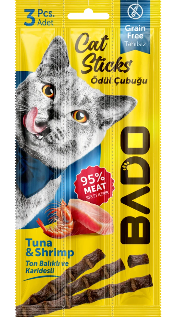 Bado Kedi Ödül Çubuğu Ton Balıklı ve Karidesli 3x5gr ürün görseli 1