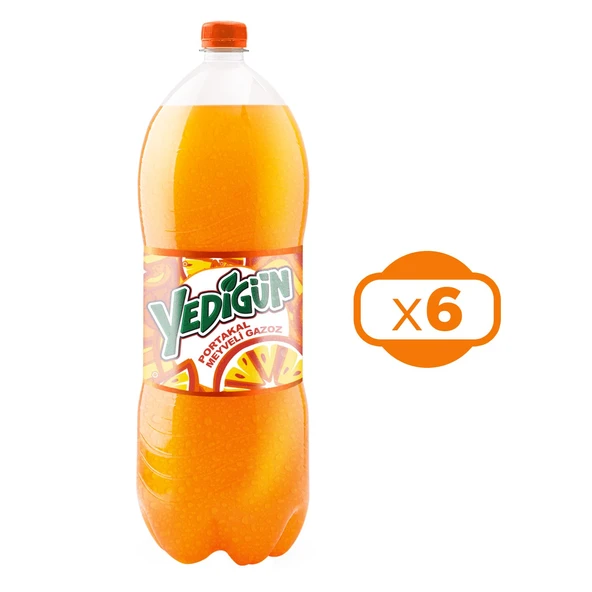 Yedigün Portakal Meyveli Gazoz 2,5 Lt X 6 Adet ürün görseli 1