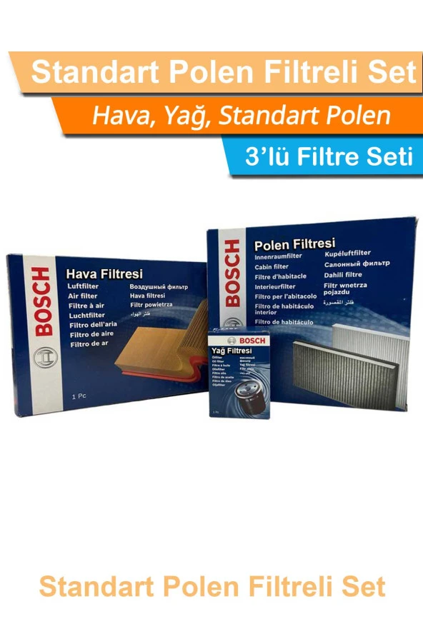 Mazda 3 1.6 Dizel Euro5 Filtre Bakım Seti 2011-2013 Hava+Yağ+Standart-Polen ürün görseli 1